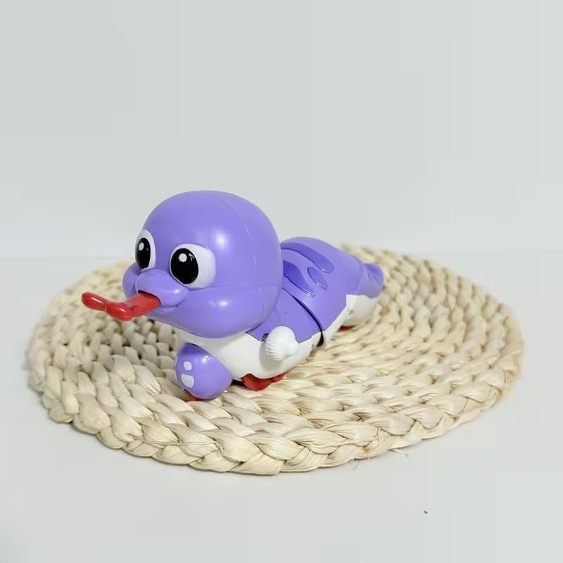 Image of Cute Wind-Up Duck Toy for Kids, Manual Clockwork Walking Duck, Colorful Cartoon Animal Toy for Toddlers & Children (Purple Duck)
