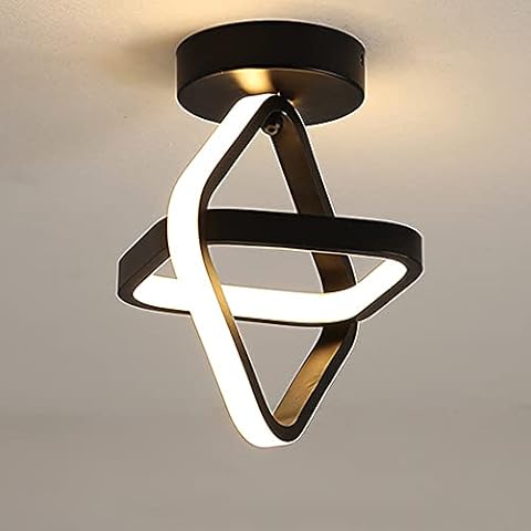 LED Ceiling Light 2 Black Squares Nordic Fashion Creative Small Aisle Lights for Entrances Doorway Corridor Kitchen Warm Light Cool White Light 22W (Warm Light) Cover