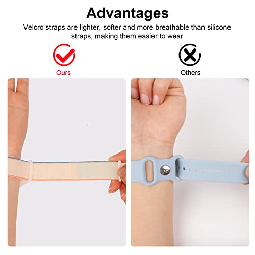 Image of Kids Wristband Compatible with Apple AirTag, Protective Case for Air Tag GPS Tracker Holder with Nylon Bracelet, Adjustable Anti Lost Watch Band for Toddler Child Elder