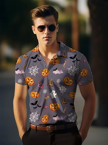 Mens Golf Shirt Dry Fit Performance Moisture Wicking Short Sleeve Print Casual Collared Polo Shirts for Men3