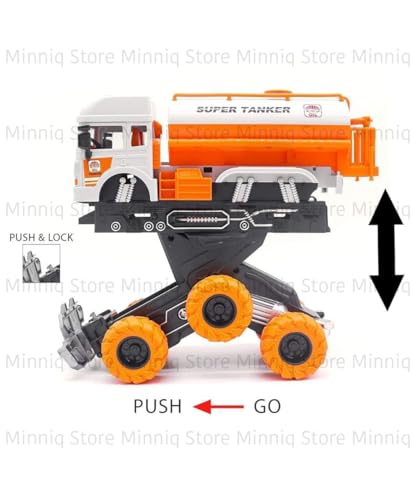 Image of Super Tanker 6x6 Truck with Lights and Sounds Friction Powered Trailer Model Diecast Truck Toys Best Birthday Gift for Kids (Super Tanker 6x6 Truck)