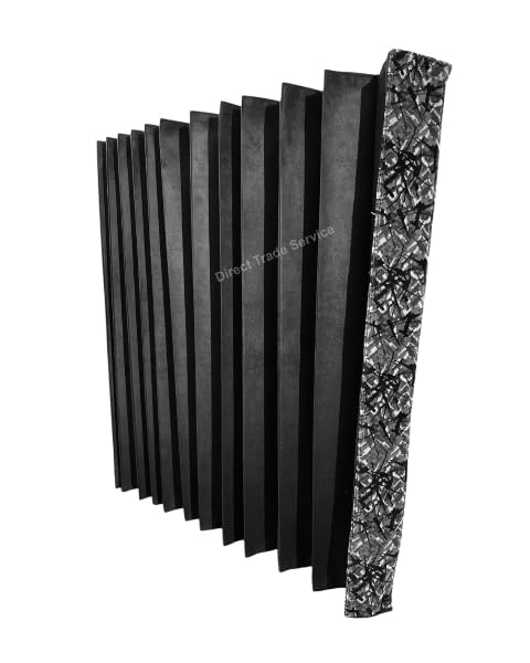LKW Seitenvorhänge Set, Schwarz mit grauem dänischem Plüschbesatz, 240 x 93 cm, 2 vorgefaltete Vorhänge mit dänischem Plüsch Vorhangbänder, Universal Passform für Fahrerkabinen