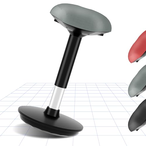 Image of FLEXISPOT Wobble Stool stay active Exercise Office Chair encourage movement Height Adjustable Seat for comfortable working /standing desk perching stool Grey