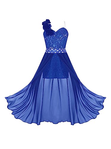 YiZYiF Kids Girl's Romper Dress Flower Girl Wedding Bridesmaid Maxi Dress Formal Party Summer One Shoulder Dresses