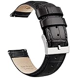 Ritche Black Leather Watch Band 20mm Alligator Watch Strap Quick Release Watch Bands for Men Women