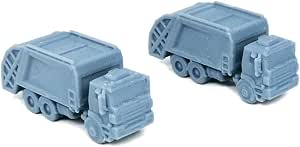 Outland Models Set Autocarro Pesante Big Rig Scala Z 1:220 Per Plastico Ferroviario - Resina Grigio