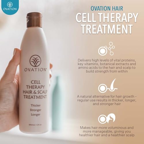 Ovation-Hair-3-Step-Bundle-for-Dry-Color-Treated-Hair-with-Moisture-Shampoo-Cell-Therapy-Hair-Growth-Healthy-Scalp-Treatment-Color-Conditioner-Brighten-Nourish-Hydrate-DyedBleached-Hair