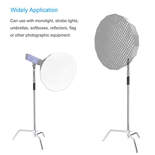 Image of C Stand Photography 10ft / 300cm Adjustable Heavy Duty Light Stand for Photo Video Studio Reflector, Softbox, Monolight and Other Photographic Equipment - Silver