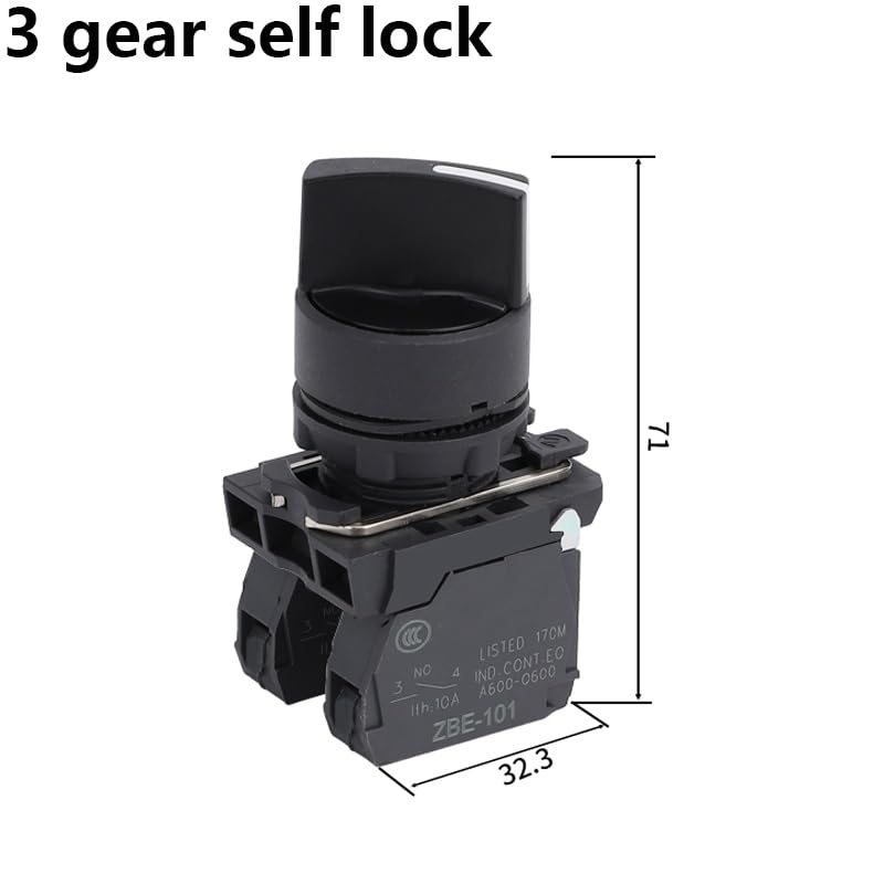 Sélecteur XB5 2 vitesses à réinitialisation autobloquant NC NO 22mm - 6