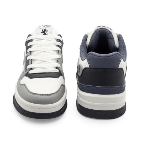 Image of Red Tape Men's Sneakers White Brown Pu Round Lace-Up All-Day Comfort