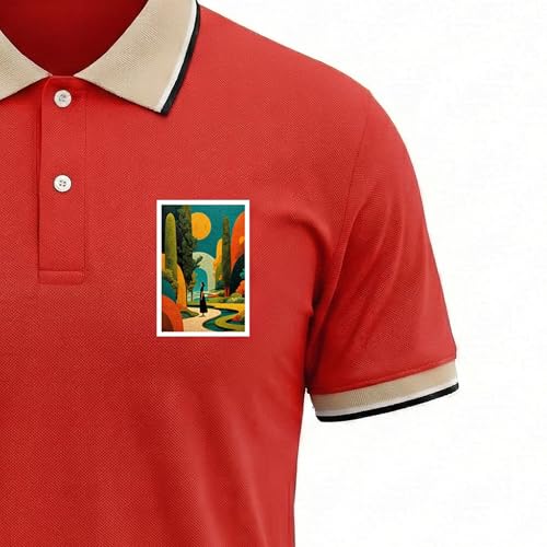 Image of Regular Fit Solid Half Sleeve Casual Tipping Collar Polo T-Shirt for Men