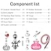 Hookah Set, 11'' Shisha Hookah Complete Set With Mini Pumpkin Hookah Glass Vase, Ceramic Bowl, Wooden Handle Hose, Coal Tong (pink)