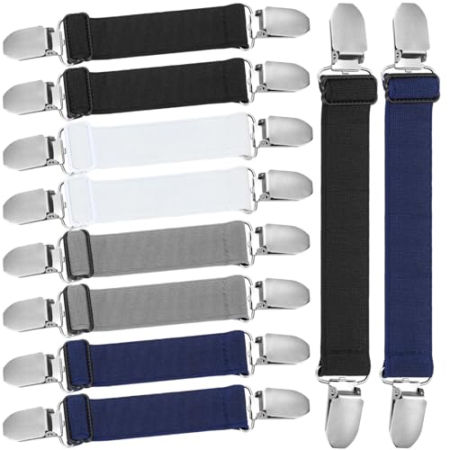Twistover 10 Pcs Waist Cinch Clip Belt Pant Waist Tightener Adjustable Sandal Straps Elastic Straps for Pant Shoes, 2 Size(Classic Color)