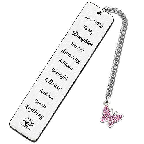 HULALA Marque-page « To My Daughter »,Cadeau de la part d'une mère et d'un papa pour femmes et filles, Saint-Valentin,You are Amazing Brilliant Beautiful & Brave and You Can Do Anything