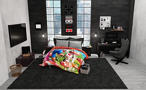 The Super Mario Bros. Movie Kids Bedding Super Soft Microfiber Reversible Comforter, Twin/Full Size 72" x 86", (100% Official Licensed Product) by Franco