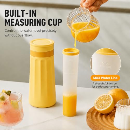 Molde para cubitos y vaso portátil 2 en 1 amarillo miniatura 4