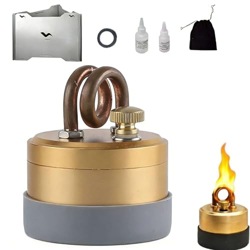 High-Power Portable Mini Outdoor Spirit Burner & Alcohol Stove 2026 Gear Backpacking Hiking Kit with Stable Stand for Backpacking Hiking Brewing Tea Coffee & Picnic (Gold)