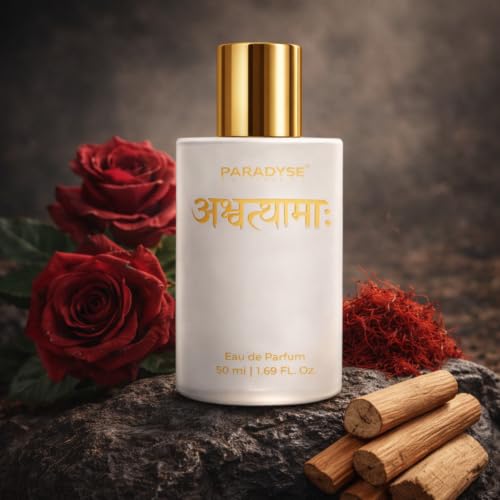Image of Paradyse Perfume Ashwathama, The Immortal Wrath Unisex Eau de Parfum | Oud, Patchouli & Spicy Rose | Long-Lasting Woody Oriental Scent for Work & Power Dressing | 50 ML
