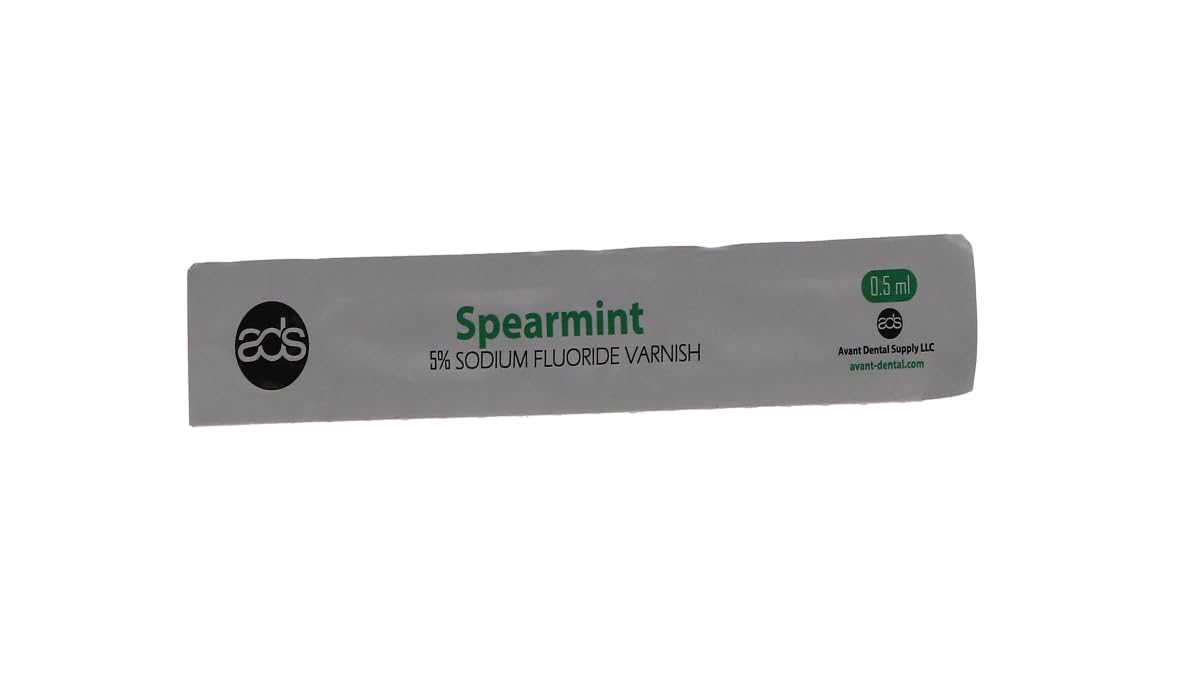 House Brand Dentistry 102063 Dental Fluoride Varnish Spearmint 50/Pk 0.40 mL