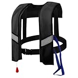 Chalecos Salvavidas Chaleco de natación con Hebilla Ajustable de Nailon Inflable Manual con Tiras Reflectantes y Silbato Chaleco Salvavidas portátil para Deportes acuáticos para Adultos, niños (sin c