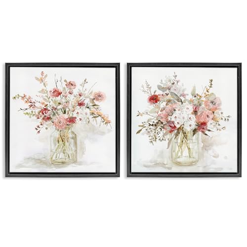 Cadre flottant en verre Stupell Industries lot de 2 grand format noir rigide suspendu