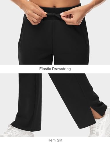 Tbmpoy Women'S Cargo Sweatpants Straight Leg High Waisted Wide Leg Athletic Pants Zipper Pockets Bottom Trendy Black M thumb #1