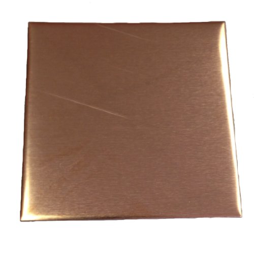 RMP Stamping Blanks, 3 Inch Square, 16 Oz. Copper 0.021 Inch (24 Ga.) - 3 Pack