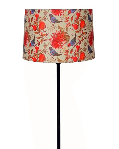 Image of Homesake Modern Floor Lamp for Living Room Traditional Farmhouse Boho Floor Lamp Mid-Century Pole Lamp with Linen Lamp Shade Modern Bohemian Corner Lamp for Living Room Bedroom Office