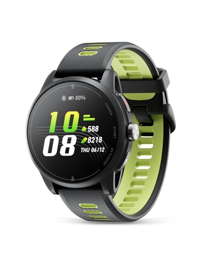 iGPSPORT VeRun Reloj Inteligente para Correr Ultraligero, AMOLED 1,32', GPS Doble Frecuencia, 14 Días De Autonomía, Navegación Sin Conexión,Negro