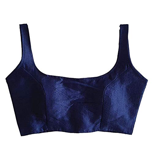 Image of Vihu Fashion Plain Sleeveless Pattern Readymade Blouse U Neck Choli