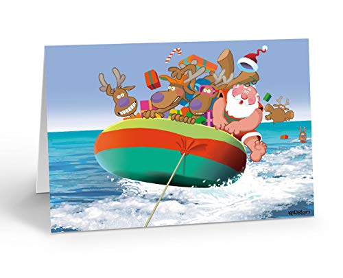 Cartes de Noël nautiques avec enveloppes lot de 18 correspondance fêtes mer