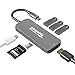 Plugable USB-C Hub 7-in-1, Compatible with Mac, Windows, Chromebook, USB4, Thunderbolt 4, and More (4K HDMI, 3 USB 3.0, SD & microSD Card Reader, 87W Charging)