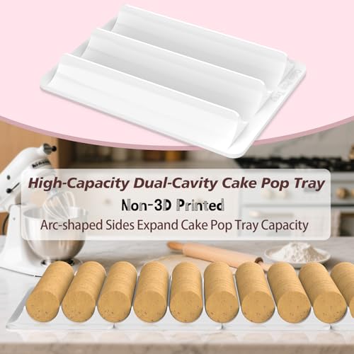 Image of Cake Pop Cutter and Pusher with Tray - Circle Cake Pop Mold Set | Non-3D Printed | 1.75 inch Size | High-Capacity Dual-Cavity Cake Pop Tray | Smooth & Easy-Clean Surface