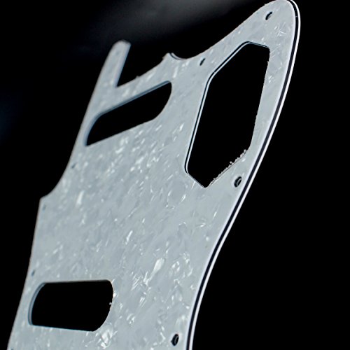 Custom Guitar Pickguard Fits Jaguar Style, 4Ply White Pearloid/Japan Reissued #TOP2