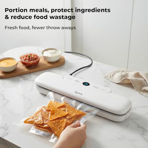 Image of Lifelong Vacuum Sealer Machine for Food Packing with Vacuum Bags | Automatic Seal with Compact Design & Digital Display | Portable Food Sealer, One-Touch Operation, Airtight Storage Preservation