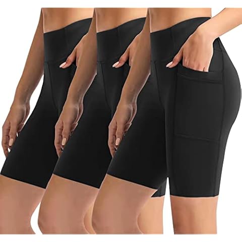 FULLSOFT 8" Biker Shorts for Women with Pockets High Waisted Workout Athletic Running Gym Yoga Spandex Leggings for Summer Cover