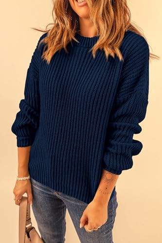 PRETTYGARDEN Fall Sweaters for Women 2025 Fashion Long Sleeve Casual Ribbed Knit Winter Clothes Pullover Jumper Tops