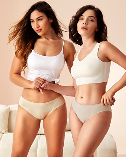 Reshinee Women's Seamless Underwear No Show Stretch Bikini Panties Women's 360° Stretch Underwear, 4-Pack #TOP1