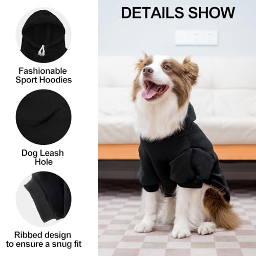 EXPAWLORER Dog Hoodies- Fall Soft and Warm Dog Sweatshirt with Leash Hole, Winter Autumn Fleece Pet Clothes with Love ME Print for Puppy,Cat, Small Medium Large Dogs - Image 4