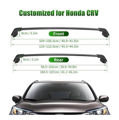 Barras transversales para CR-V 2012-2016 rieles de techo de aluminio plata 7