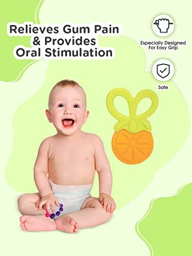 Image of Mee Mee Multi Textured Silicone Teether, Orange