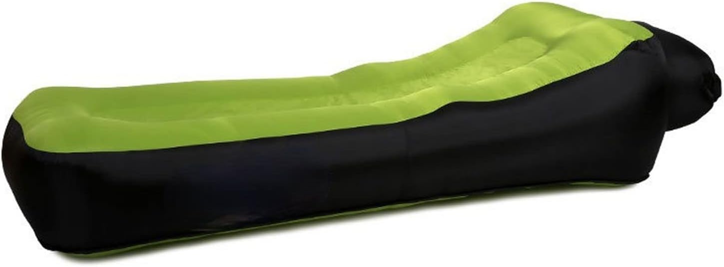 Beach Blankets Double Layer Portable Lazy Inflatable Air Cushion Inflatable Camping Sofa Bed Beach Air Bed Mat Camping Equipment(Blue Black)