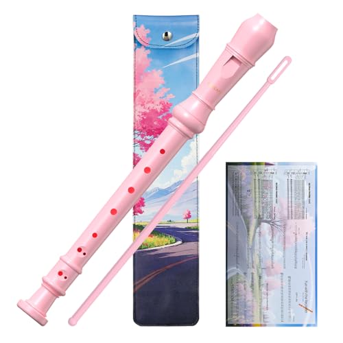 Soprano Recorder Instrument For Kids - German Fingering 8 Hole Beginner Music Recorder Flute With...