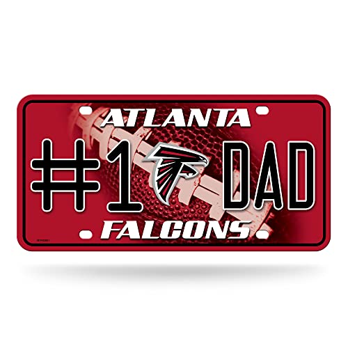 Rico Industries NFL Football Atlanta Falcons #1 DAD #1 Fan Metal Auto Tag
