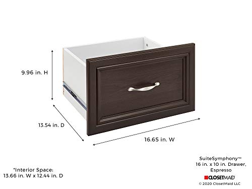 Image of ClosetMaid 78885 SuiteSymphony 16-Inch X 10-Inch Drawer, Espresso