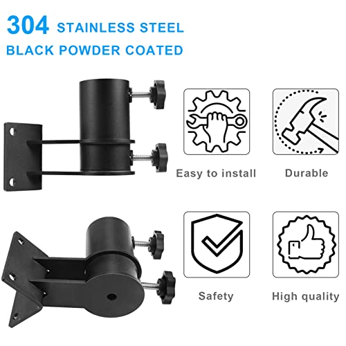 Patio Umbrella Holder, 2 Pcs Adjustable Outdoor Deck Umbrella Corner Mount,2.2'' Diameter In Heavy-Duty Umbrella Clip,Umbrella Base,Umbrella Clamp Mount For Wood Railing, Bracket Backyard Or Garden #TOP2