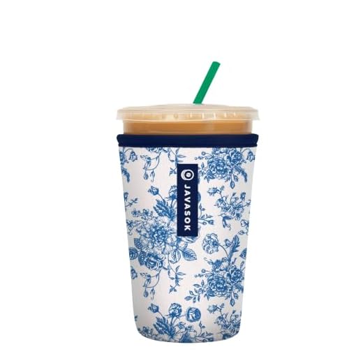 Sok It JavaSok Iced Coffee & Cold Soda Insulated Neoprene Cup Sleeve (Like Fine China, Medium: 22-28oz)