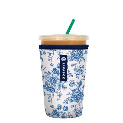Sok It JavaSok Iced Coffee & Cold Soda Insulated Neoprene Cup Sleeve (Like Fine China, Medium: 22-28oz)