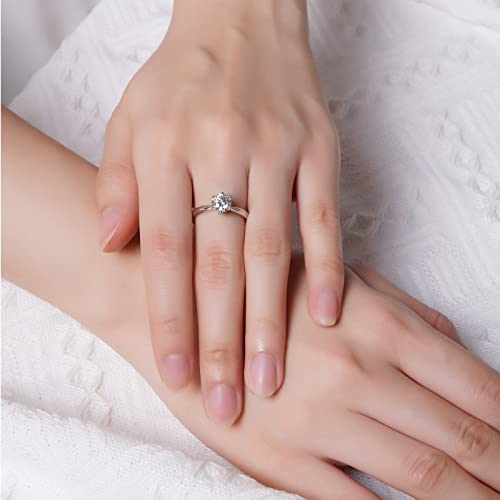 Atylyk 1 Carat Moissanite Adjustable Engagement Ring Wedding Promise 925 Sterling Silver Solitaire Rings for Women4