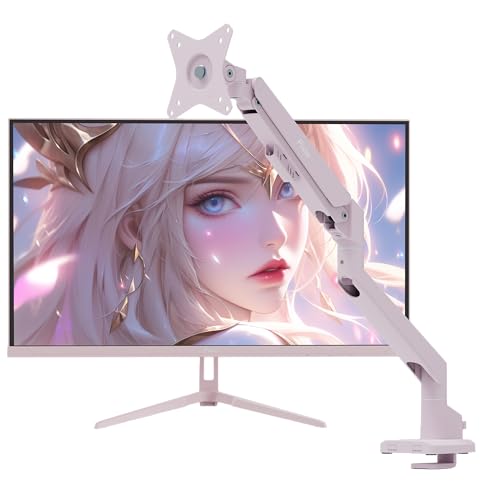 Image of Pixio PX279 Wave Pink 27 inch 240Hz Refresh Rate FHD 1080p Resolution Fast IPS Panel 1ms GTG Resonse Time Gaming Monitor and PS1S Wave Pink Single Monitor Arm - Fits up to 32 inches and 19.8lbs